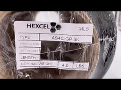 مشاهده الیاف کربن AS4C GP3K با استحکام بالا از Hexcel آمریکا، برچسب سفید الیاف کربن 3K از Hexcel Demo